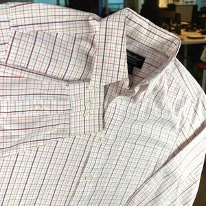Eddie Bauer Shirt Men S Relaxed Fit‎ Wrinkle Resistant Plaid Button Down Career